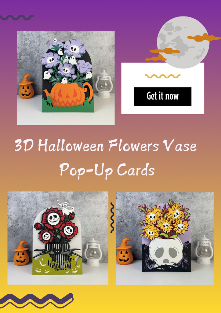 Hauntingly Beautiful: Discover Our 3D Halloween Flowers Vase Pop-Up Cards - LightboxGoodman