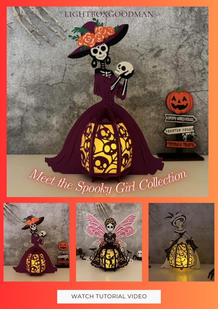 Meet the Spooky Girl Collection: A Hauntingly Beautiful 3D Lantern Series - LightboxGoodman