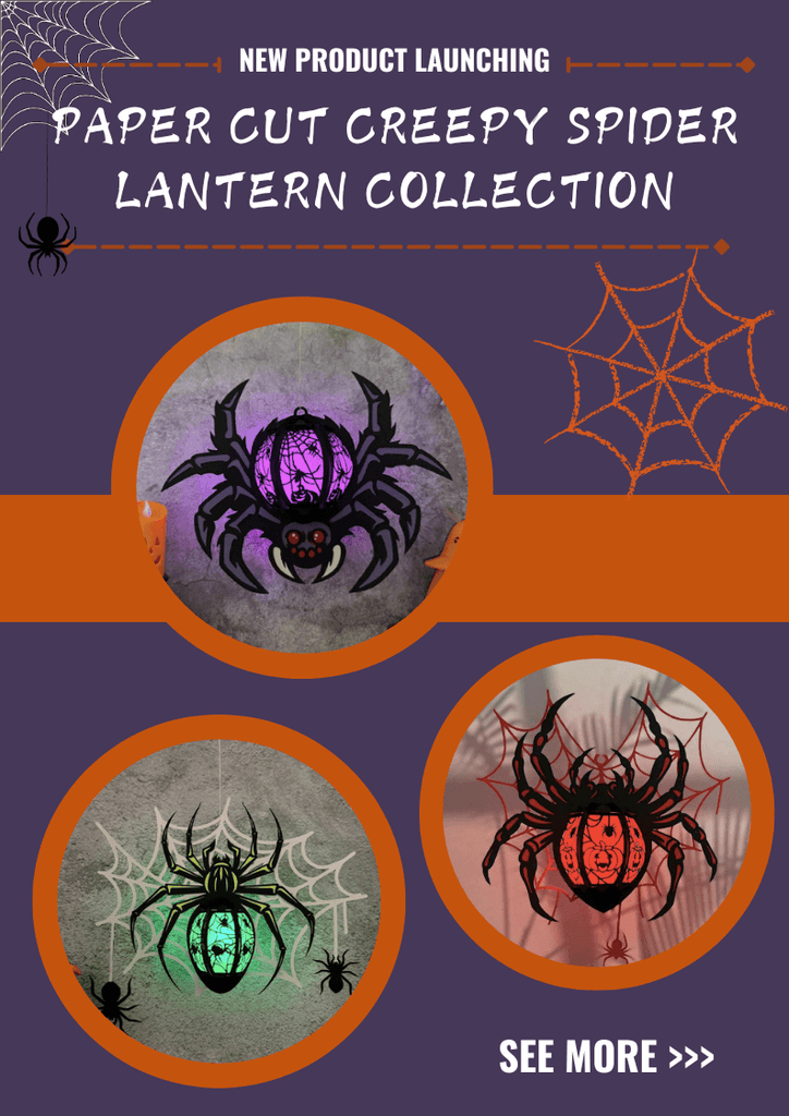 NEW PRODUCT LAUNCHING: Paper Cut Creepy Spider Lantern Collection - LightboxGoodman