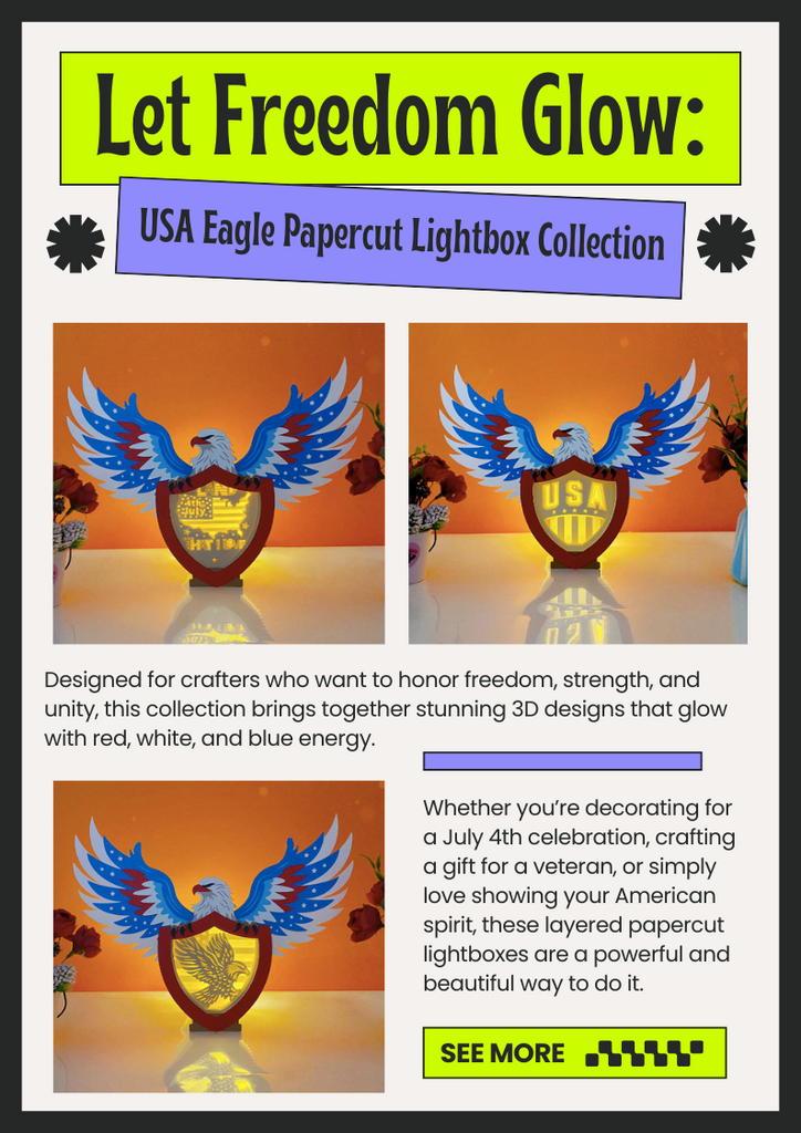 Let Freedom Glow: Introducing the USA Eagle Papercut Lightbox Collection - LightboxGoodman