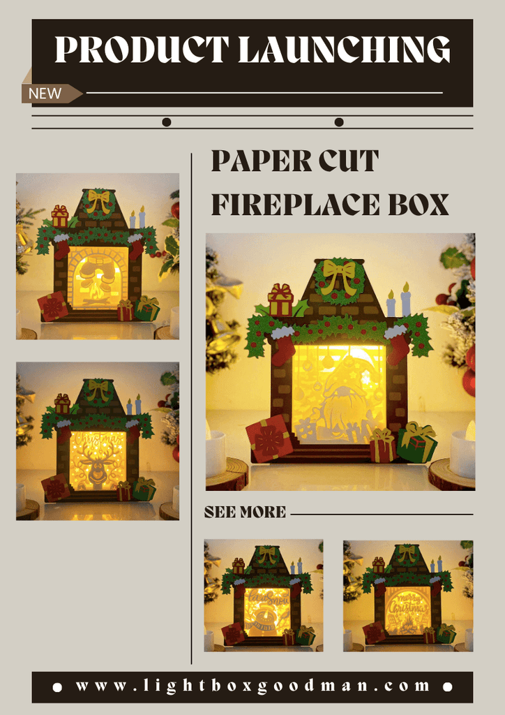 NEW PRODUCT LAUNCHING: How To Make Paper Cut Fireplace Box - LightboxGoodman