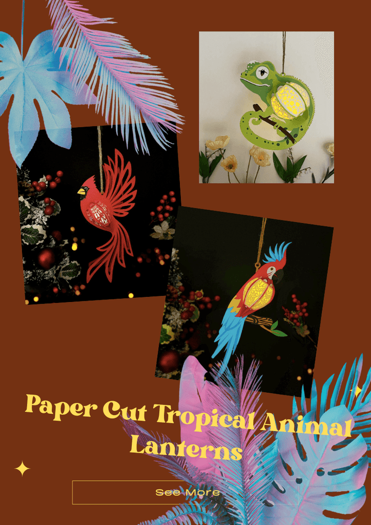 NEW PRODUCT LAUNCHING: Paper Cut Cardinal Bird, Parrot and Gecko Lantern - LightboxGoodman