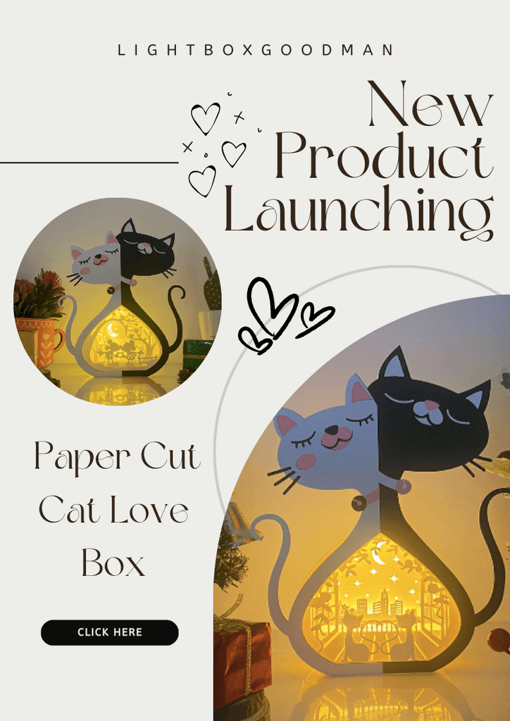 NEW PRODUCT LAUNCHING: Paper Cut Cat Love Box - LightboxGoodman