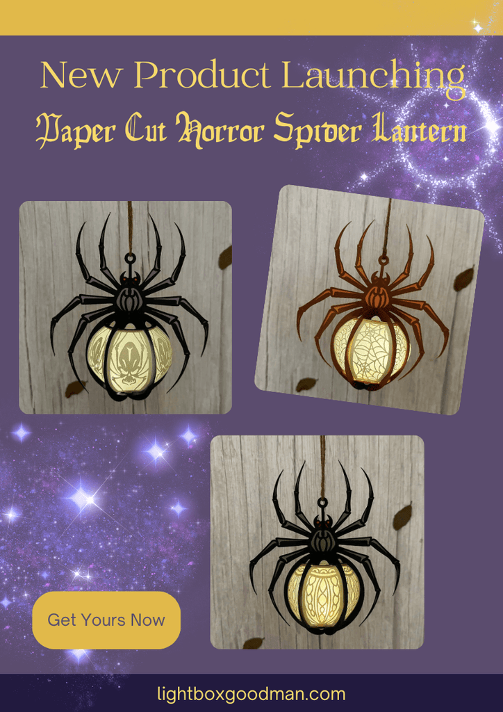 NEW PRODUCT LAUNCHING: Paper Cut Horror Spider Lantern - LightboxGoodman