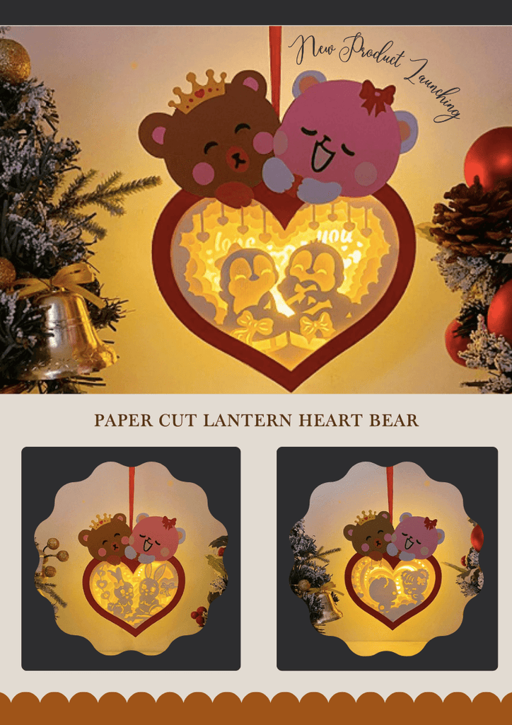 NEW PRODUCT LAUNCHING: Paper Cut Lantern Heart Bear - LightboxGoodman
