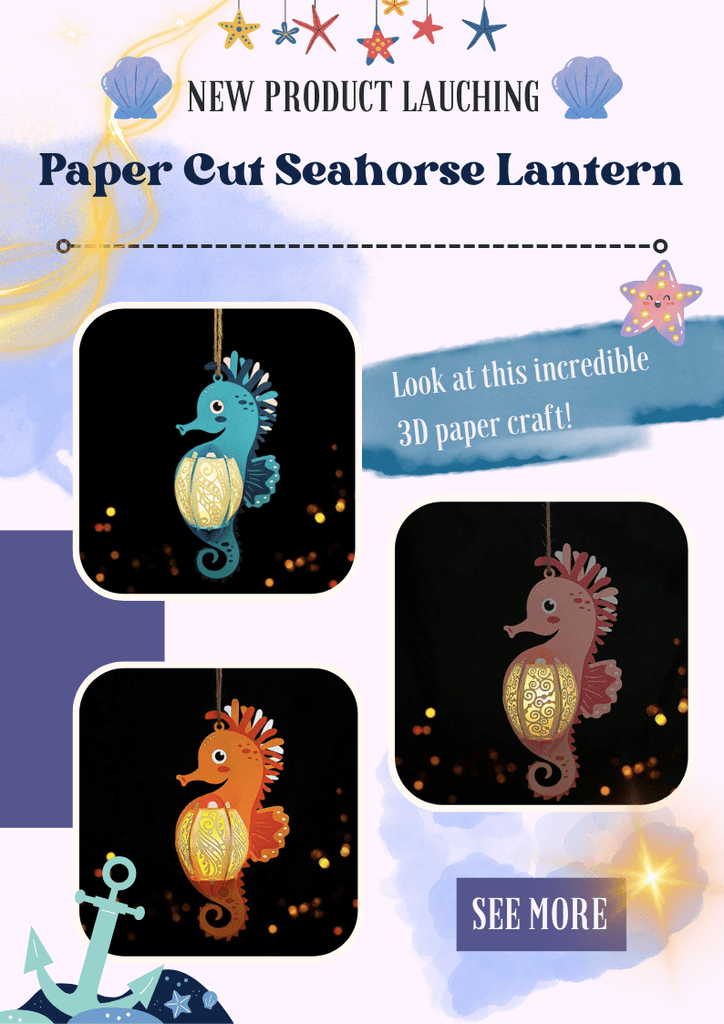 NEW PRODUCT LAUNCHING: Paper Cut Seahorse Lantern - LightboxGoodman