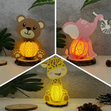 Pack 3 Different Cute Animals 4 - 3D Animal-shaped Lantern File - Cricut File - LightBoxGoodMan