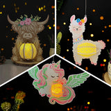 Pack 3 Different Cute Animals 5 - 3D Animal-shaped Lantern File - Cricut File - LightBoxGoodMan