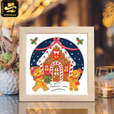 Christmas Gingerbread – Paper Cut Light Box File - Cricut File - 8x8" - LightBoxGoodMan