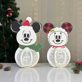 Pack 2 Snowman Minnie And Mickey - 3D Christmas Lantern File - Cricut File - LightBoxGoodMan