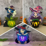 Pack 3 Witch - 3D Witch Lantern File - Cricut File - LightBoxGoodMan