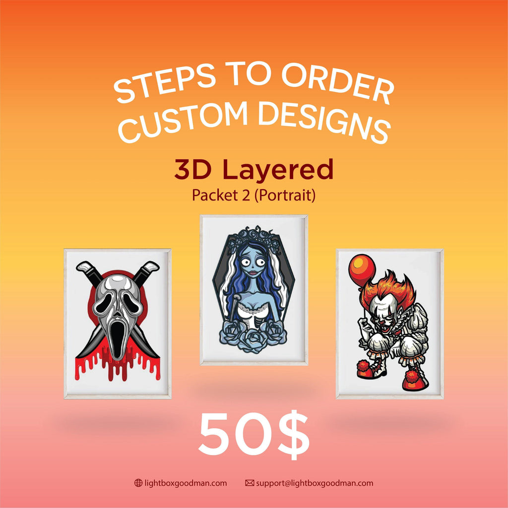 3D Layered Portrait Custom Designs - LightboxGoodman
