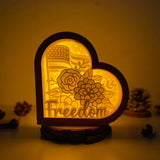 4th Of July 2 - Heart Papercut Lightbox File - 6,2x6,4" - Cricut File - LightBoxGoodMan - LightboxGoodman