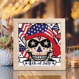 4th Of July Skull – Paper Cut Light Box File - Cricut File - 8x8 inches - LightBoxGoodMan