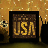 4th Of July USA - Paper Cutting Light Box - LightBoxGoodman - LightboxGoodman
