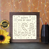4th Of July USA - Paper Cutting Light Box - LightBoxGoodman - LightboxGoodman