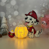 Xmas Marshall - Christmas Themed 3D Paw Patrol Lantern File - Cricut File 1 - LightBoxGoodMan