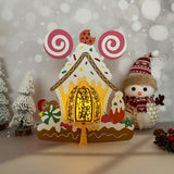 Gingerbread House - 3D Christmas Lantern File - Cricut File 2 - LightBoxGoodMan