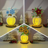 Pack 3 Different Christmas Vase - 3D Christmas Lantern File  - Cricut File - LightBoxGoodMan