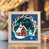 Christmas In The Forest – Paper Cut Light Box File - Cricut File - 8x8 inches - LightBoxGoodMan