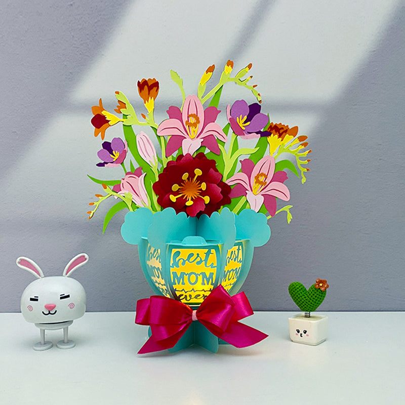 Flower Bouquet - 3D Flower Bouquet Lantern File - Cricut File 2 - LightBoxGoodMan