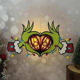 The Grinch - 3D Christmas Lantern File - Cricut File 3  - LightBoxGoodMan