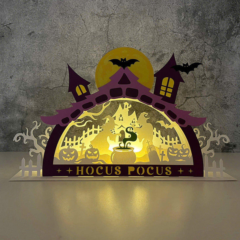 Witch Halloween - 3D Halloween Pop-up Half Circle - Cricut File 1 - LightBoxGoodMan