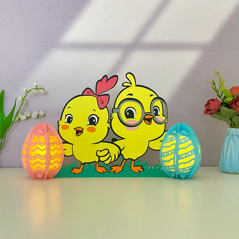 Chicken Easter - Easter Chick 3D Lantern File - Cricut File 2 - LightBoxGoodMan