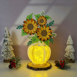 Sunflowers - 3D Flower Vase Lantern File - Cricut File 2 - LightBoxGoodMan