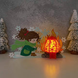 Winter Girl 2 - 3D Christmas Lantern File - Cricut File 1 - LightBoxGoodMan