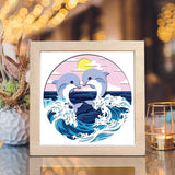 Dolphins – Paper Cut Light Box File - Cricut File - 8x8 inches - LightBoxGoodMan