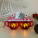 Cat Couple Cup - 3D Love Lantern File - Cricut File 1 - LightBoxGoodMan