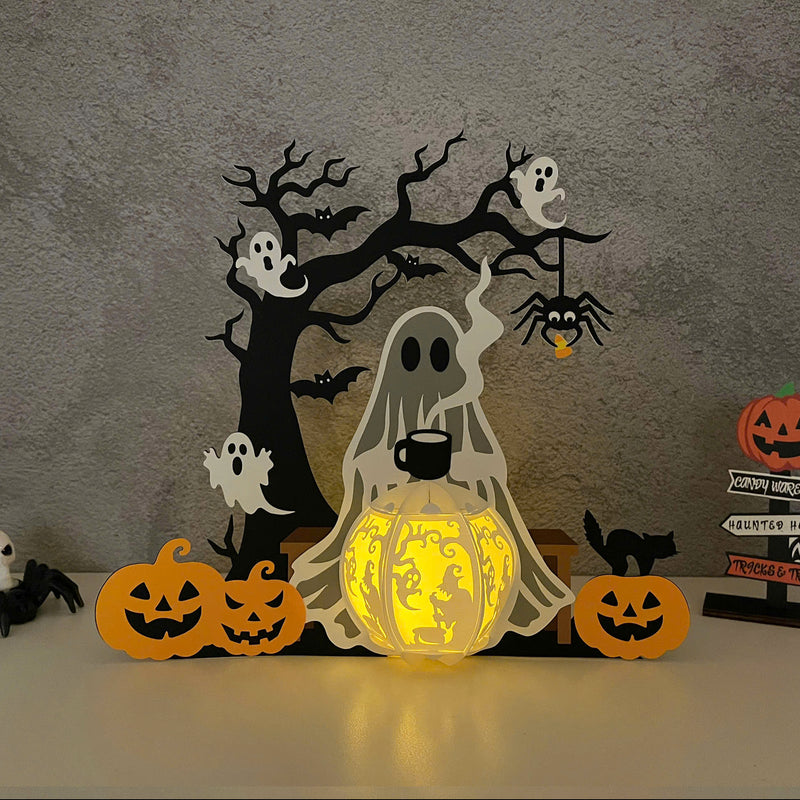 Chilling Ghost - Halloween Themed 3D Lantern File - Cricut File - LightBoxGoodMan