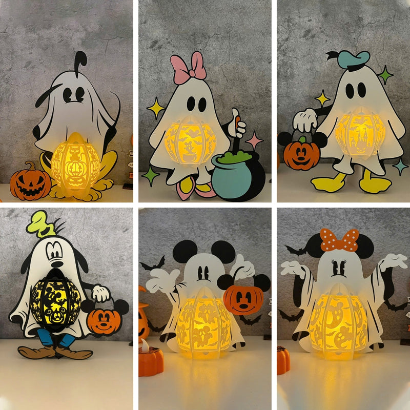 Pack 6 Halloween Disney Lantern - 3D Halloween Disney Lantern File - Cricut File - LightBoxGoodMan
