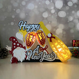 Gnome Champagne - 3D New Year Lantern File - Cricut File 1 - LightBoxGoodMan