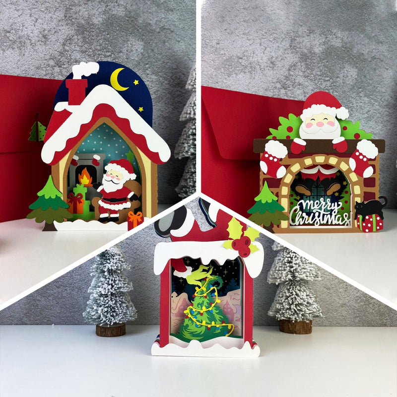 Pack 3 Christmas 2 - 3D Christmas Pop-up Card File - Cricut File 1 - LightBoxGoodMan