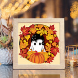 Autumn Ghost – Paper Cut Light Box File - Cricut File 2 - 8x8 inches - LightBoxGoodMan