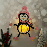 Penguin Hanging - 3D Christmas Lantern File - Cricut File 1 - LightBoxGoodMan