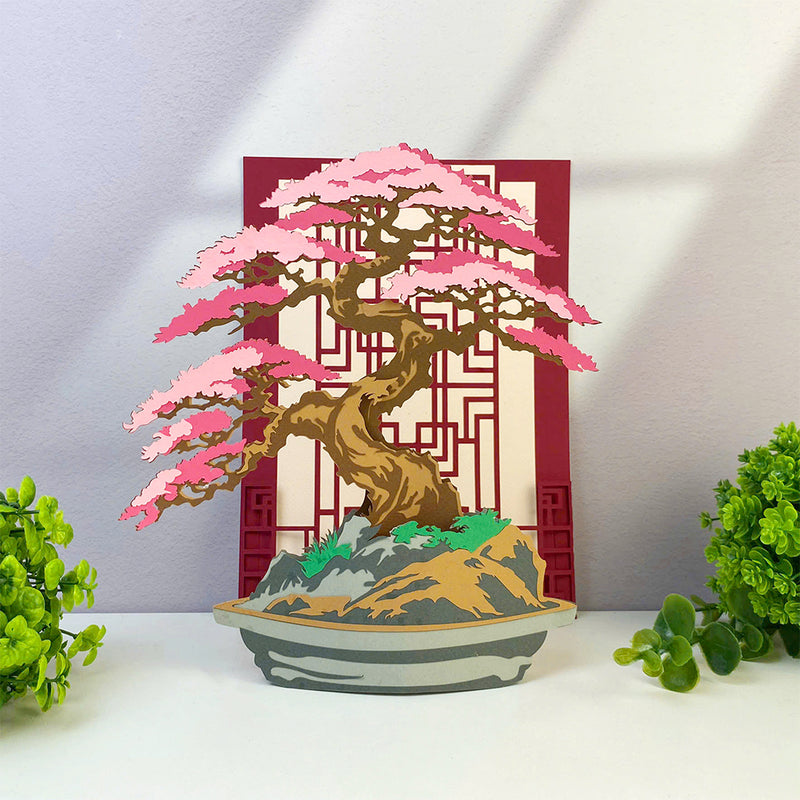 Bonsai Plant Pot 2 - 3D Bonsai Plant Pot Pop-up Card File - Cricut File 1 - LightBoxGoodMan
