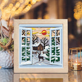 Christmas In The Forest 3 – Paper Cut Light Box File - Cricut File - 8x8" - LightBoxGoodMan