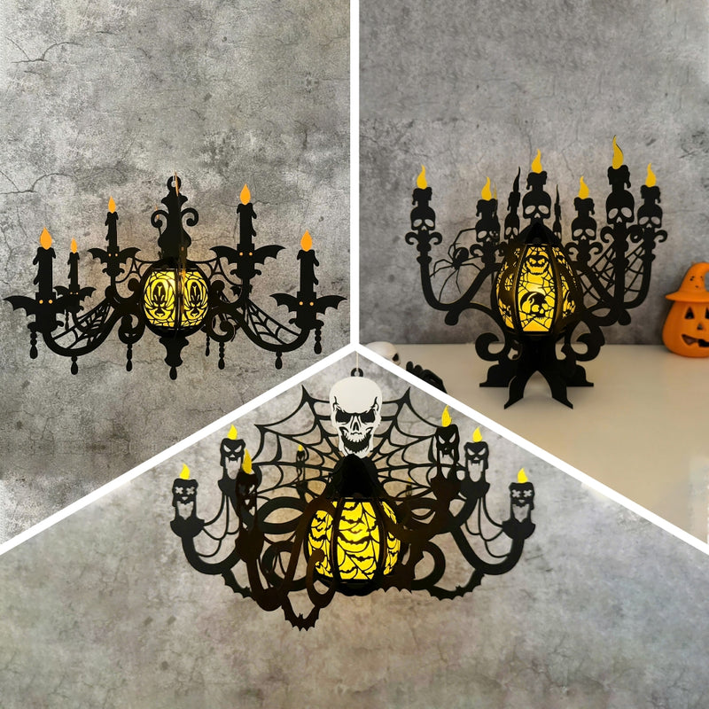 Pack 3 Halloween Candles - 3D Halloween Candles Lantern File - Cricut File - LightBoxGoodMan