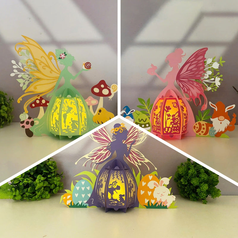 Pack 3 Different Fairy Easter - 3D Easter Fairy Lantern File - Cricut File - LightBoxGoodMan