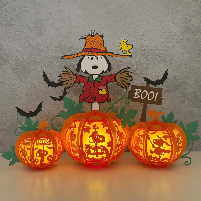 Snoopy Halloween - 3D Snoopy Lantern File - Cricut File - LightBoxGoodMan