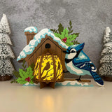 Blue Jay Bird - 3D Christmas Lantern File - Cricut File 1 - LightBoxGoodMan