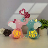 Elephant Couple - 3D Love Lantern File - Cricut File 1 - LightBoxGoodMan