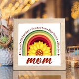 Rainbow Mom – Paper Cut Light Box File - Cricut File - 8x8 inches - LightBoxGoodMan