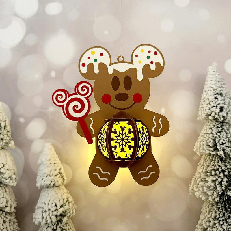 Gingerbread Mickey - 3D Christmas Lantern File - Cricut File 1 - LightBoxGoodMan