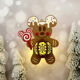 Gingerbread Mickey - 3D Christmas Lantern File - Cricut File 1 - LightBoxGoodMan