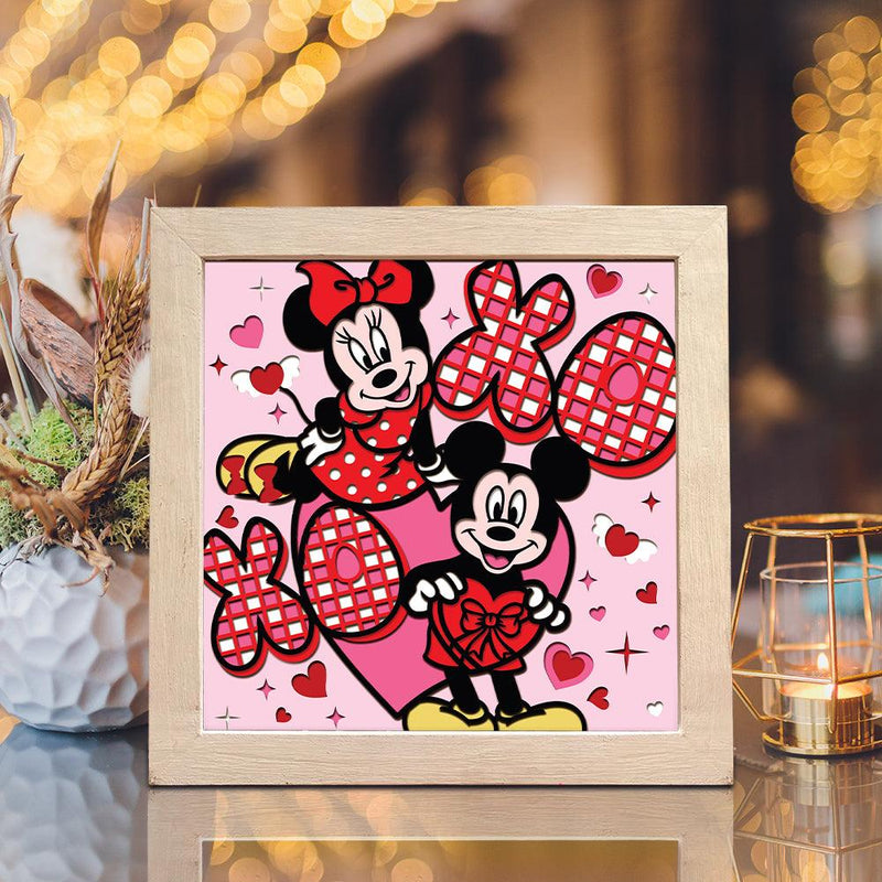Valentine Mouse Couple – Paper Cut Light Box File - Cricut File - 8x8" - LightBoxGoodMan
