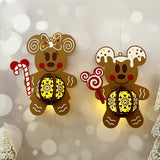 Pack 2 Gingerbread Mickey and Minnie - 3D Christmas Lantern File - Cricut File - LightBoxGoodMan